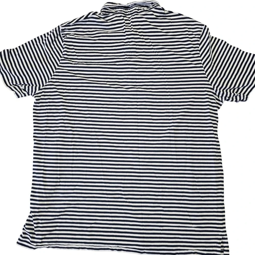 Polo Ralph Lauren Striped Polo Shirt XL Black White Pocket Classic Fit - Picture 2 of 7